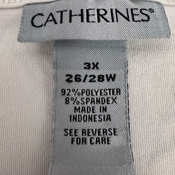 Catherines Womens Plus Size 3X Tank Top 26/28W White Sleeveless - Picture 3 of 4